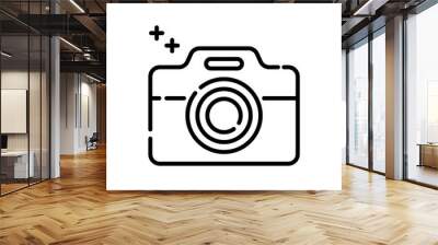 Camera vector outline icon style illustration. EPS 10 file Wall mural